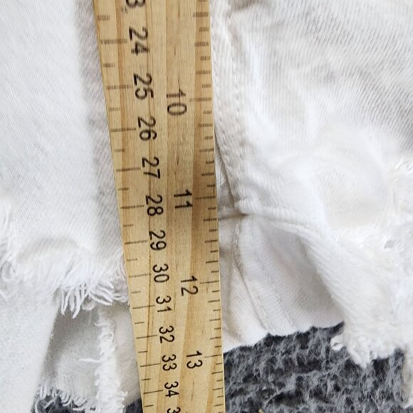 Levis Shorts Womens 32 501 White Stretch High Rise Button Fly Denim Jean *GUC* - Picture 6 of 16